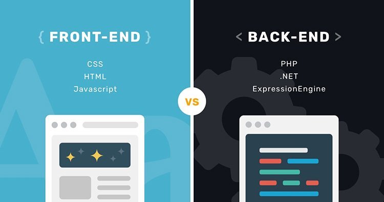 Front end web development vs Back end web development.